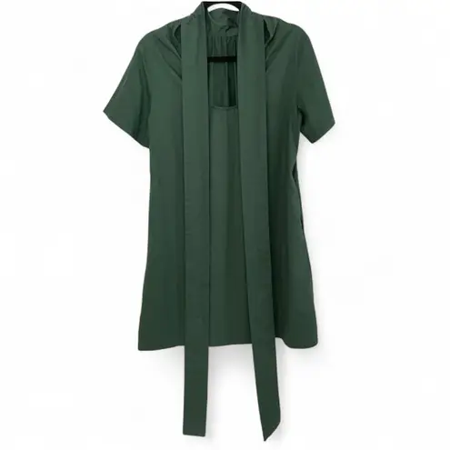 Wyatt Wylde New Parker Dress Reversible Tie Neck Size XL Hunter Green Cotton.
