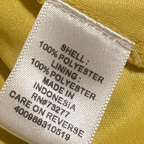 Elle Yellow Sheer A-Line Checker Print Skirt Bold Fun Lined Full Size 8 Women's