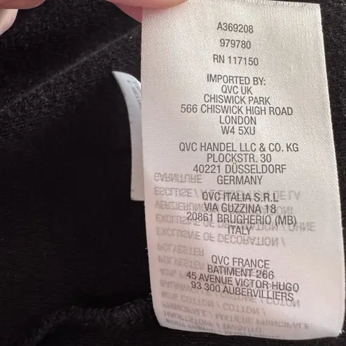 Vintage Quacker Factory Fall Autumn Sweater Embroidery Leaves Rhinestones Large Black