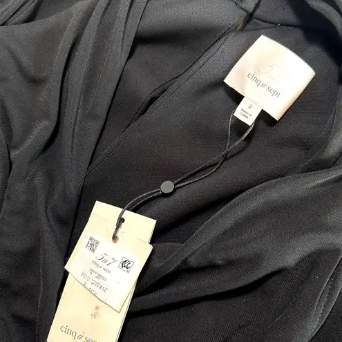 Cinq à Sept Cinq A Sept NEW Tiffy Cut Out Shoulder Bell Sleeve Ruched Jersey Dress Black 2