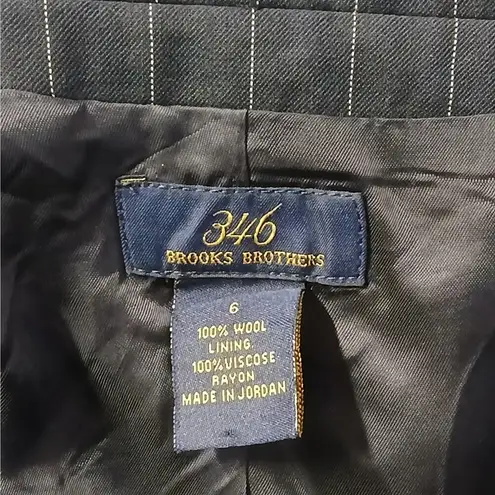 Brooks Brothers Wool Blazer Women's 6 Navy Striped Classic Suit Jacket Office