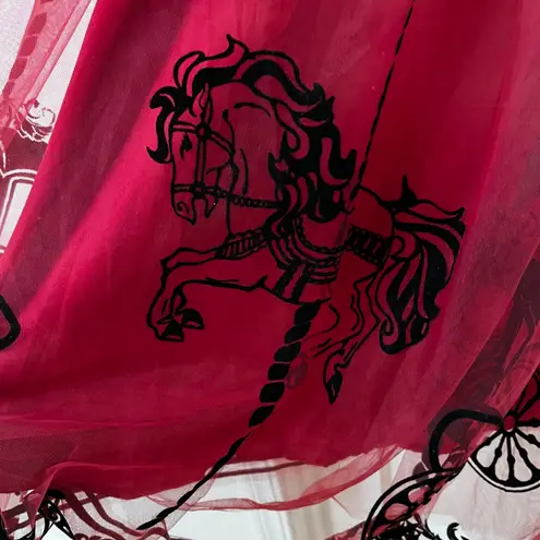 Unique Vintage Carousel Horse Tulle Corset Dress M Fairy Whimsigoth Gothic, Punk