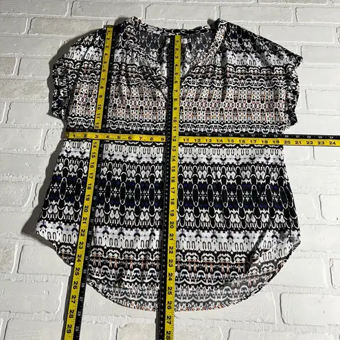 Velvet By Graham & Spencer Tunic Top Womens Medium Ikat Printed Relaxed Fit M