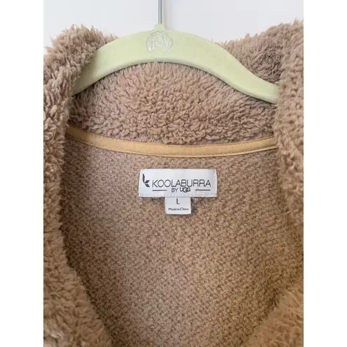  Koolaburra by UGG Brushed Back Sherpa Pullover Teddy Bear Brown Large