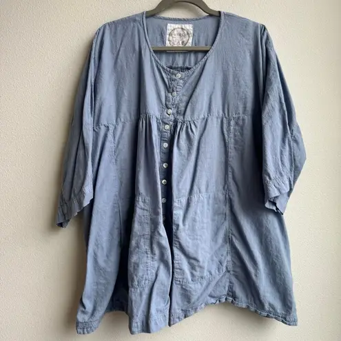 Auntie Oti 100% Cotton Khadi Lot of 3 Button Down Made In India Size 2 Large Green