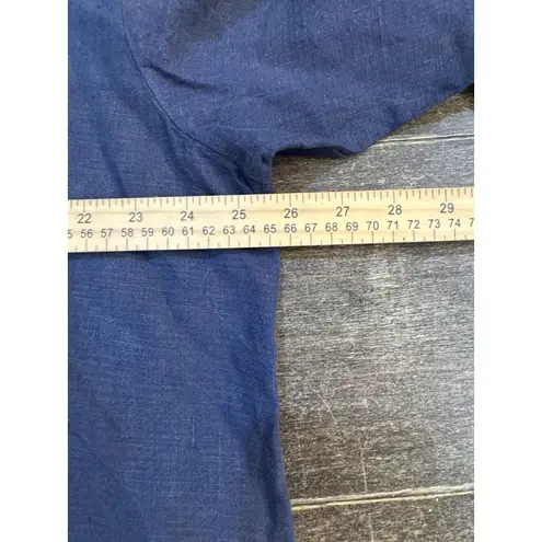 FLAX by Jeanne Engelhart Linen Artist Jacket Chore Coat Vintage Size Medium Blue