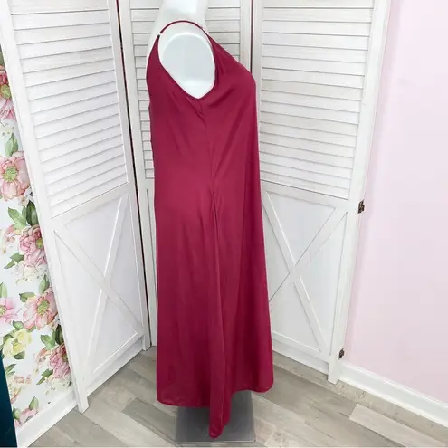 Zanzea Maxi Slip Dress Maroon Red 12 Sleeveless