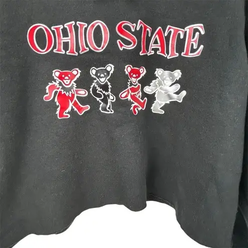 J. America Ohio State Women's XL Black Cropped Hoodie Graphic Casual