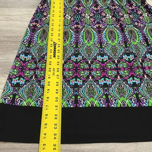 London Times Multicolor Cap Sleeve Above the Knee Dress Keyhole Back Size 10