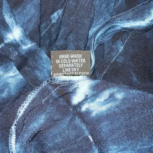 Raviya Beachwear Maxi Dress Sz 1X Boho Chic Blue White Tie Dye Cover