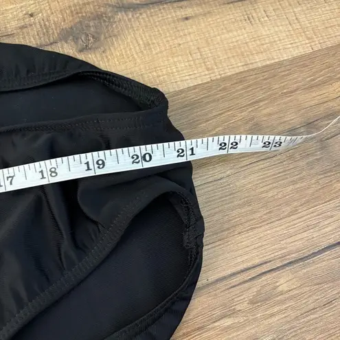 MiracleSuit Bandeau Gold Black Ruffle Slimming Tank One Piece Swimsuit Strapless