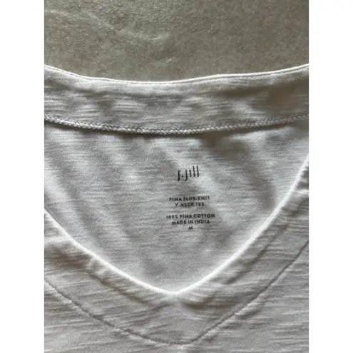 J Jill Top Womens Medium White Pima Cotton Minimalist Capsule Luxury Travel