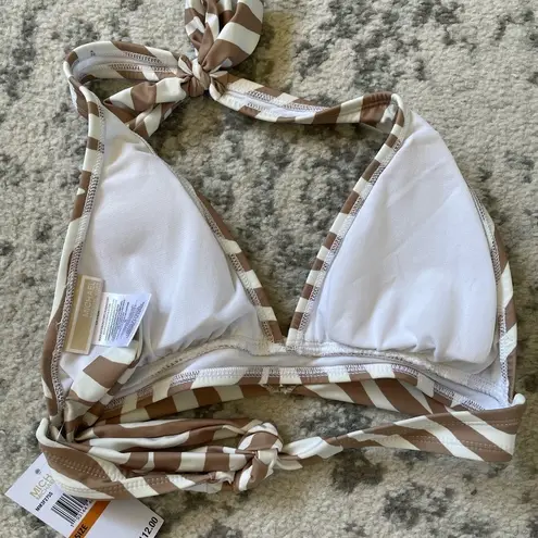 Michael Kors NWT  tan zebra print 2pc bikini swimsuit size small thumbnail 11