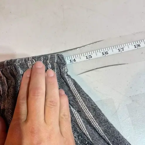 Women’s Flax LagenLook Barrel crop Pants Small Oversized Pull On Elastic Waist Black