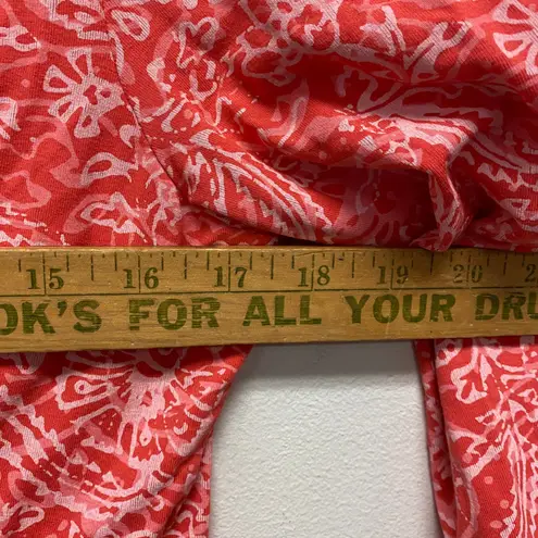 Fresh Produce Women's Red Floral Print Twist Front Stretchy Casual Top Size L