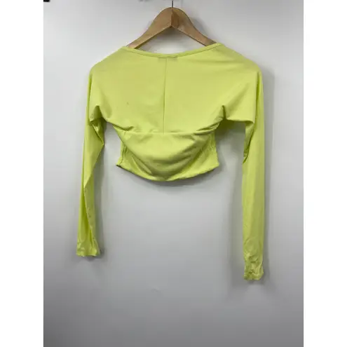 Naked Wardrobe Womens Lightweight Crop Top Stretch Yellow Size Large