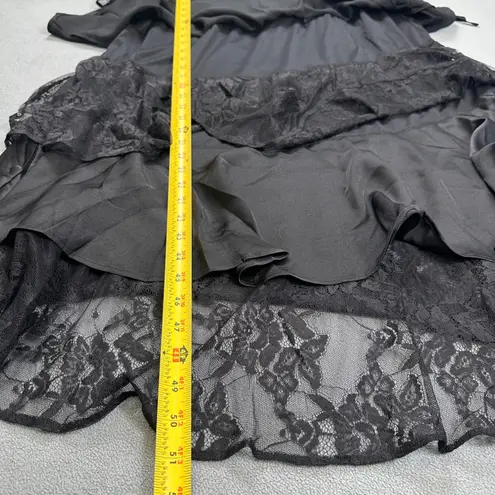 VERO MODA Maxi Dress Womens M Black Lace Ruffle Tiered Overlays Straps NWT