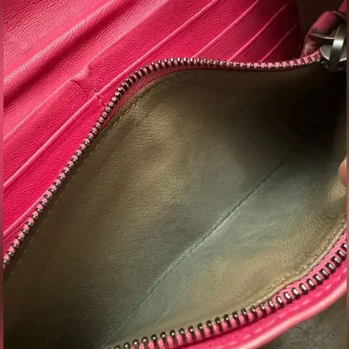 Bottega Veneta Taupe & Pink Long Wallet