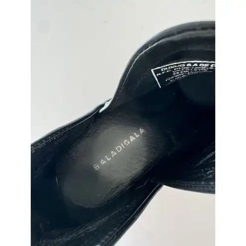 Bala Di Gala Black Leather Floral Flower Booties Boots Women’s Size 7 Mexico