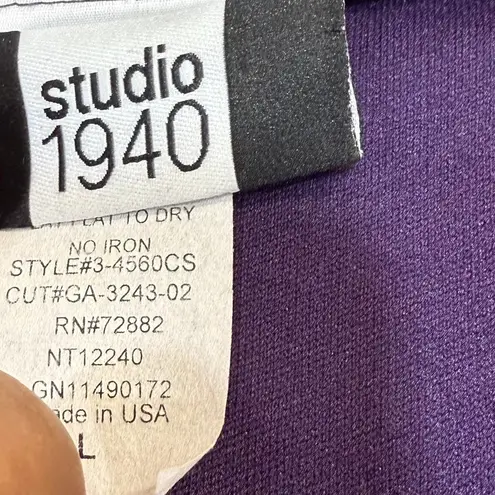 Studio 1940 L Purple Top V-Neck Lace 3/4 Sleeve Whimsigoth Retro Fairy Fantasy