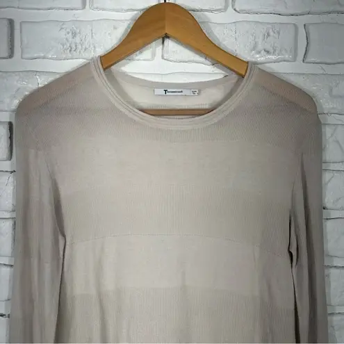 T by Alexander Wang Long Sleeve Lightweight Cotton Blend Top Size Small Tan