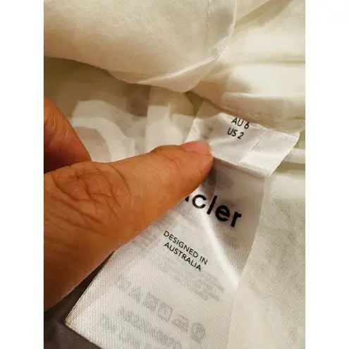 ACLER VALENTINE BRODERIE COTTON LING SLEEVE MIDI DRESS IVORY AU 6 / US 2