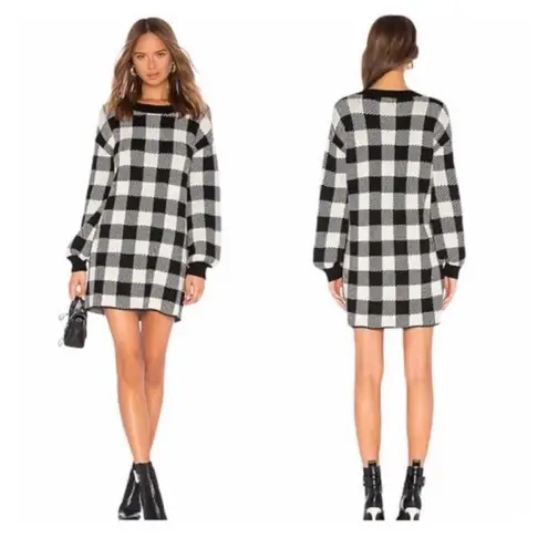 LPA Floyd Buffalo Check Sweater Dress S