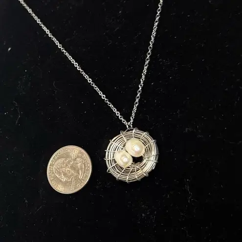Nest Necklace With 2 Eggs. NWOT Silver