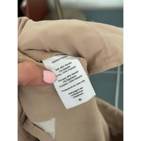 Veronica Beard Marbeau Wide-Leg Pants in Stone Khaki Size 14