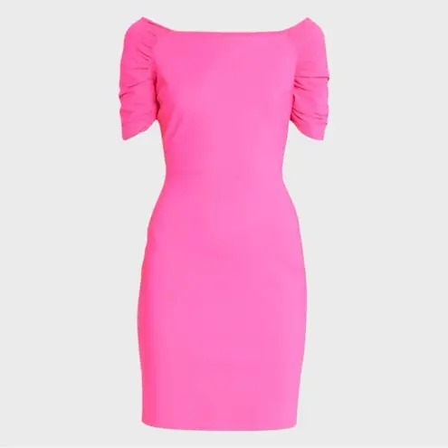 Chiara Boni Sz 36 LA PETITE ROBE Vissia Off-Shoulder Shirred-Sleeve Mini Dress