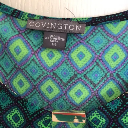 Covington NWOT Green and Purple Print Sheath Dress📝