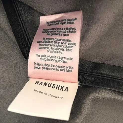 Nanushka basics Black Vegan Leather Side Tie Mini Skirt | Quiet Luxury small