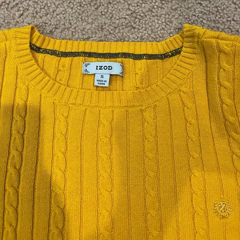 IZOD Women's  golden yellow cable knit sweater