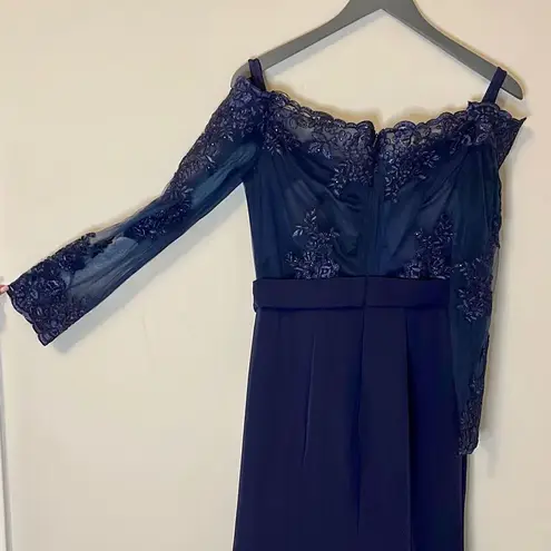 Hebeos Women's Formal Dress Mermaid Lace Bridesmaid Gown Navy Blue Size …