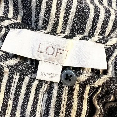 Loft Ann Taylor  Womens Tunic Dress Striped Belted Short Sleeves Pullover XS