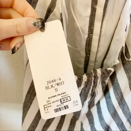 NWT Striped Button Halter Romper