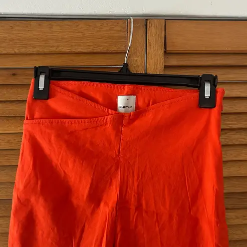 Maeve By Anthropologie Women’s Orange Cropped Linen Stretchy Pull-On Pants Sz 0