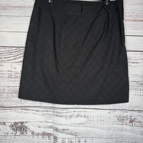 LOFT Black Eyelet Pencil Skirt Size 8 NWT Work Career Lined