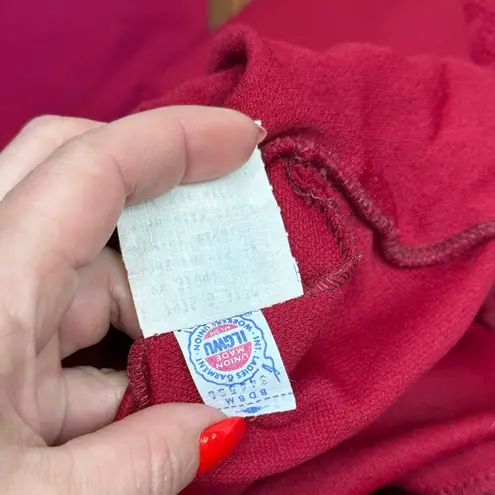 Vintage Disco Wide Leg Pants Size 15/16 Sheer Lace Flare High Waist, Maroon Red