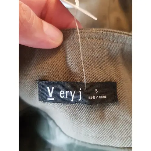 Very J Womens Cameron Belted Mini Skirt Green Olive Paperbag Utility Size Small