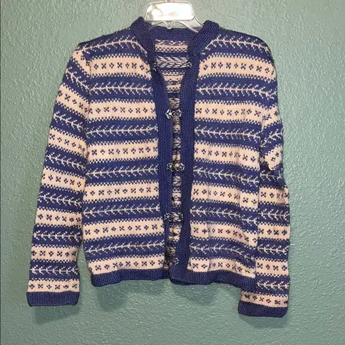 Vintage 90s Norwegian Wool Fair Isle Cardigan Unisex Norway Size M