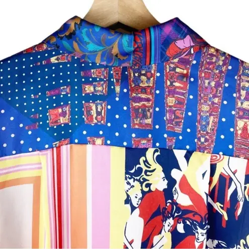 STAUD Martha Patchwork Satin Twill Tunic New