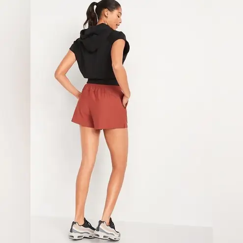Old Navy  Active High-Waisted PowerSoft Loose Shorts 3 In Inseam Red Orange Rust - Image 5