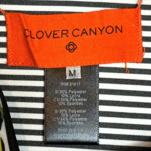 Clover Canyon Reversible Botanical Wave Crop Top Floral Striped M