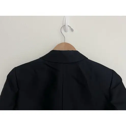 Hobbs London Black Cropped Blazer Tailored Wool Silk Blend US 6 Classic Office
