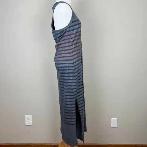 Sundry 1 Maxi Dress Small Blue Striped Racerback Side Slits Sleeveless