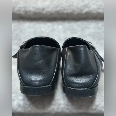 Vintage Havana Black Leather Maureen Studded Buckle Loafers/Flats Women’s 6.5