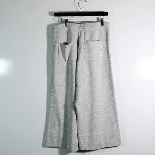 Quince Super Soft Fleece Wide Leg Pull on Casual Lounge Pants Heather Grey M