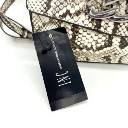 INC International Concepts Emmory Python Print Crossbody Purse Black