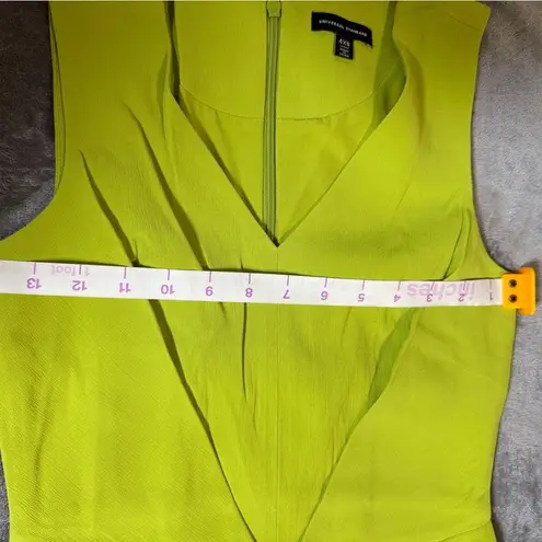 Universal Standard Raven Fitted V-neck Sleeveless Dress Lime Highlighter Green 0
